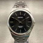 Seiko Watch Men 35mm Black Dial Silver Tone Round 7N01-0DM0 New Battery Vintage