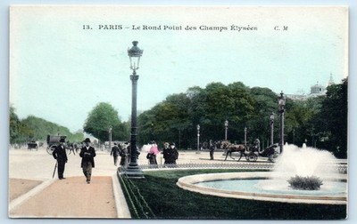 Le Ront Point des Champs Elysees - Paris FRANCE Postcard
