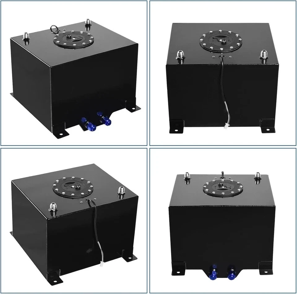 Tanque de combustível 8 galões (30L) – Célula de corrida universal de alumínio preto com sensor de nível - Imagem 3 de 4