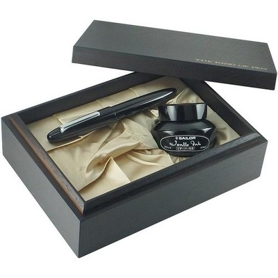 Sailor King Profit Ebonite Silber Füllfederhalter breite Feder 11-9704-620 Ne...