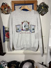 Vintage Jerzees Essential Colorado Sweater Winter Snow Crewneck Size L