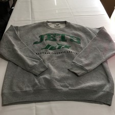 Vintage New York Jets Sweatshirt Men XL Gray NFL Nutmeg Made in USA 1997