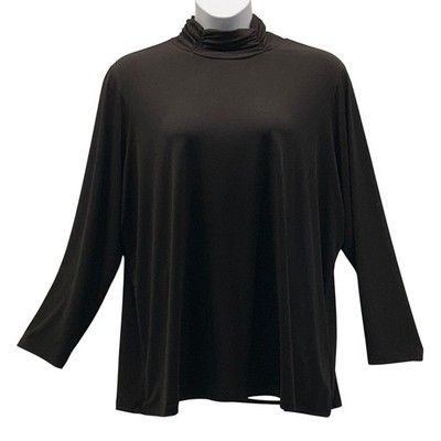 Susan Graver Womens Turtleneck Top Size 3X Liquid Knit Oversized Stretch Comfy