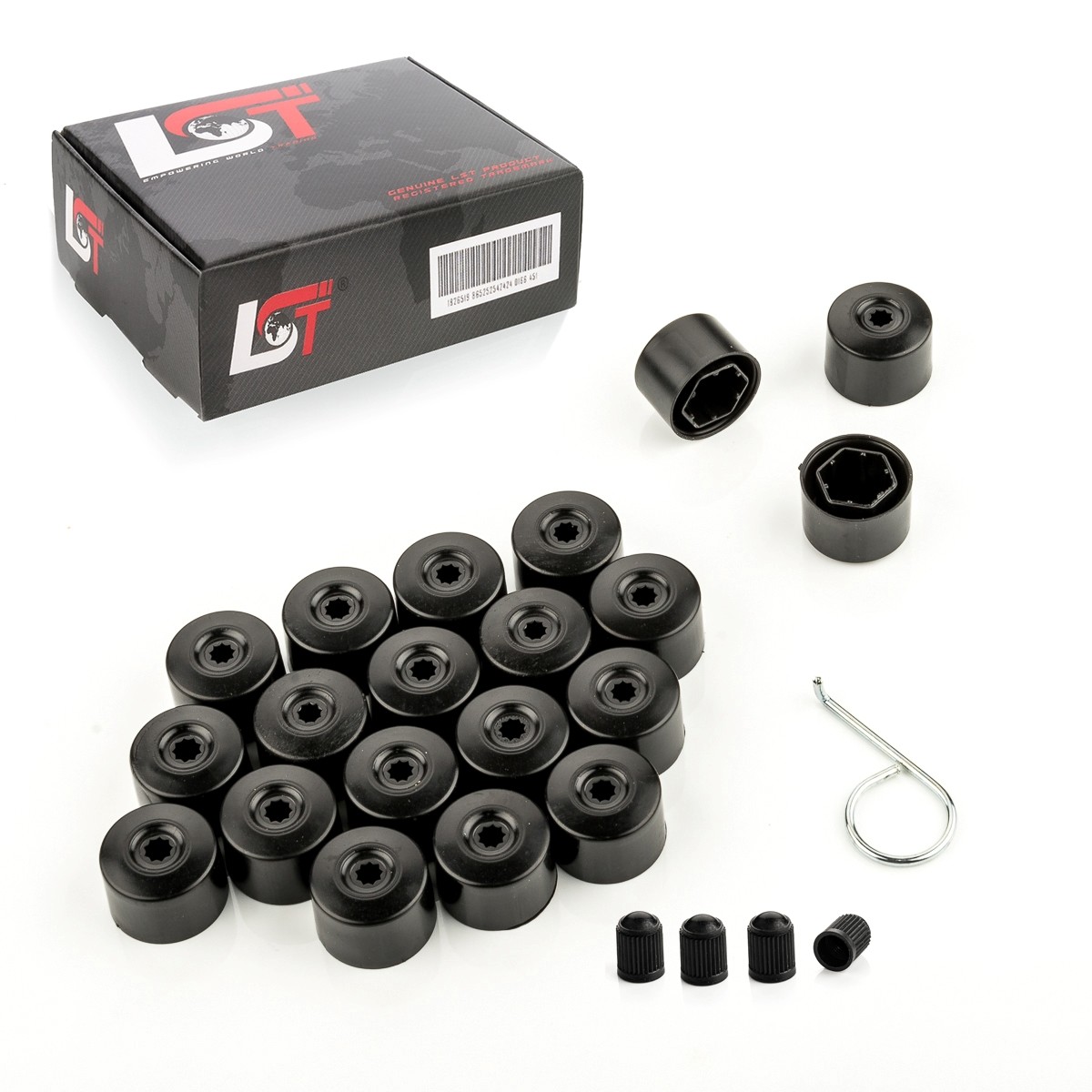 20X Wheel Nut Caps Black 17 Mm For CHRYSLER