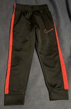Nike Boys Black with Red Logo and Side Stripes 100 Polyester Pants Size 4