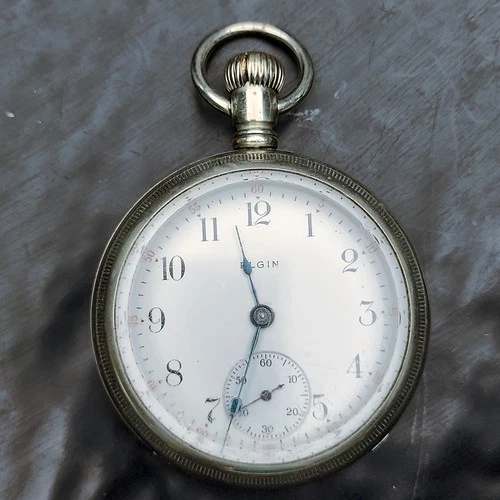 Elgin Gr 74 Mod 5 Train Pocket Watch 18s 11j 1890 Runs Nickel Silver Case