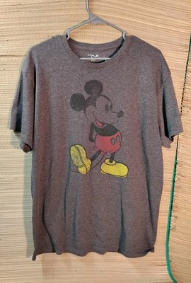 Disney Vintage 90 s Mickey Mouse T Shirt Distressed  Design Gray Large 