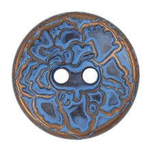 12 Pieces Flower Pattern Concave Metal Hole Buttons. 20mm 3/4 inch  Copper ...