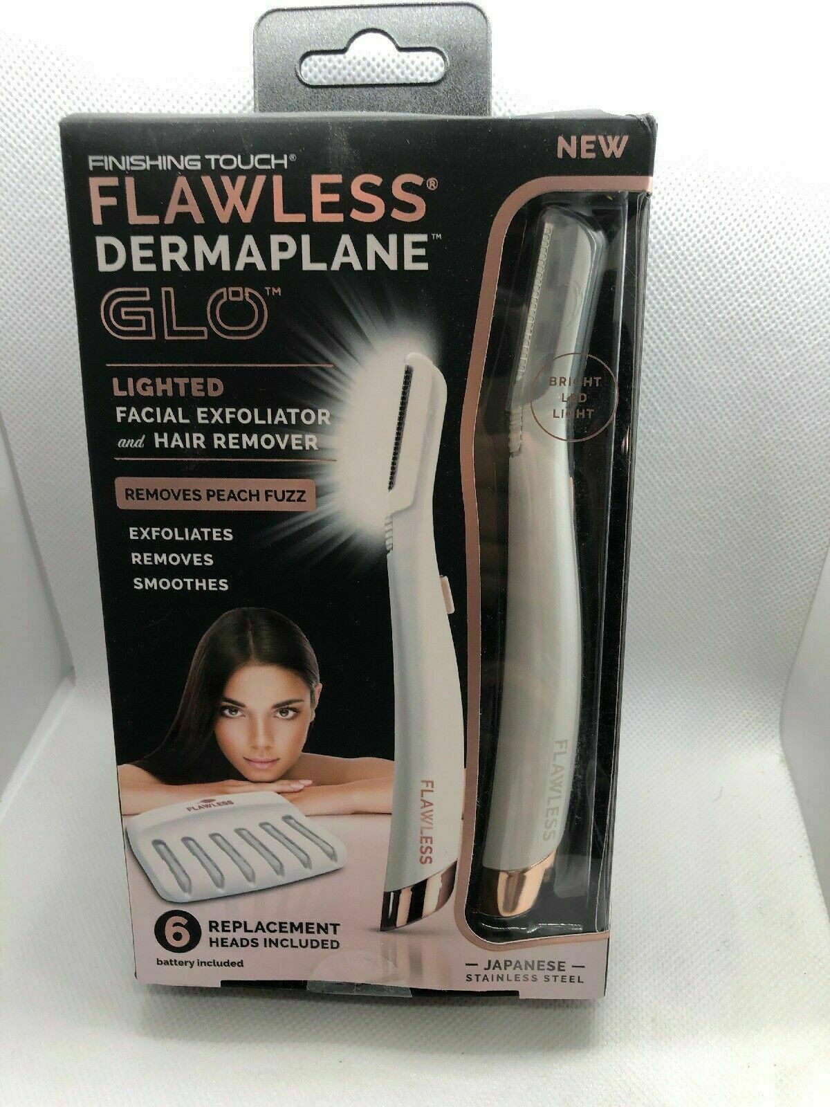 Finishing Touch Flawless Dermaplane GLO Facial Exfoliator & Hair