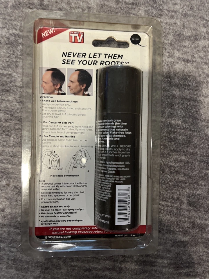 (1) Corrector de raíz de cabello gris temperatura alejada negro marrón oscuro spray como se ve en la televisión Foto 4 de 4