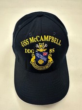 The Corps USS McCampbell DDG 85 Logo Blue Baseball Cap Hat One Size