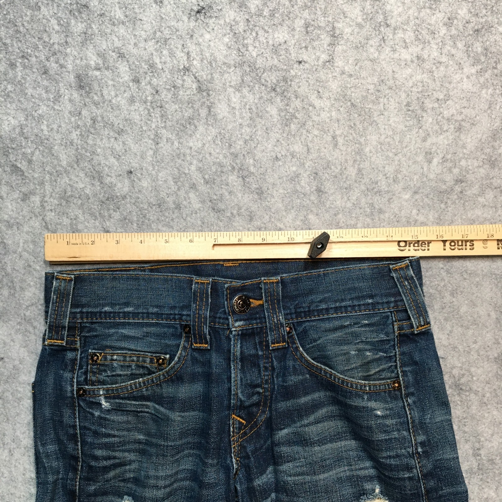 True Religion Blake Selvedge Jeans Mens 28x34 Blue Da… Gem