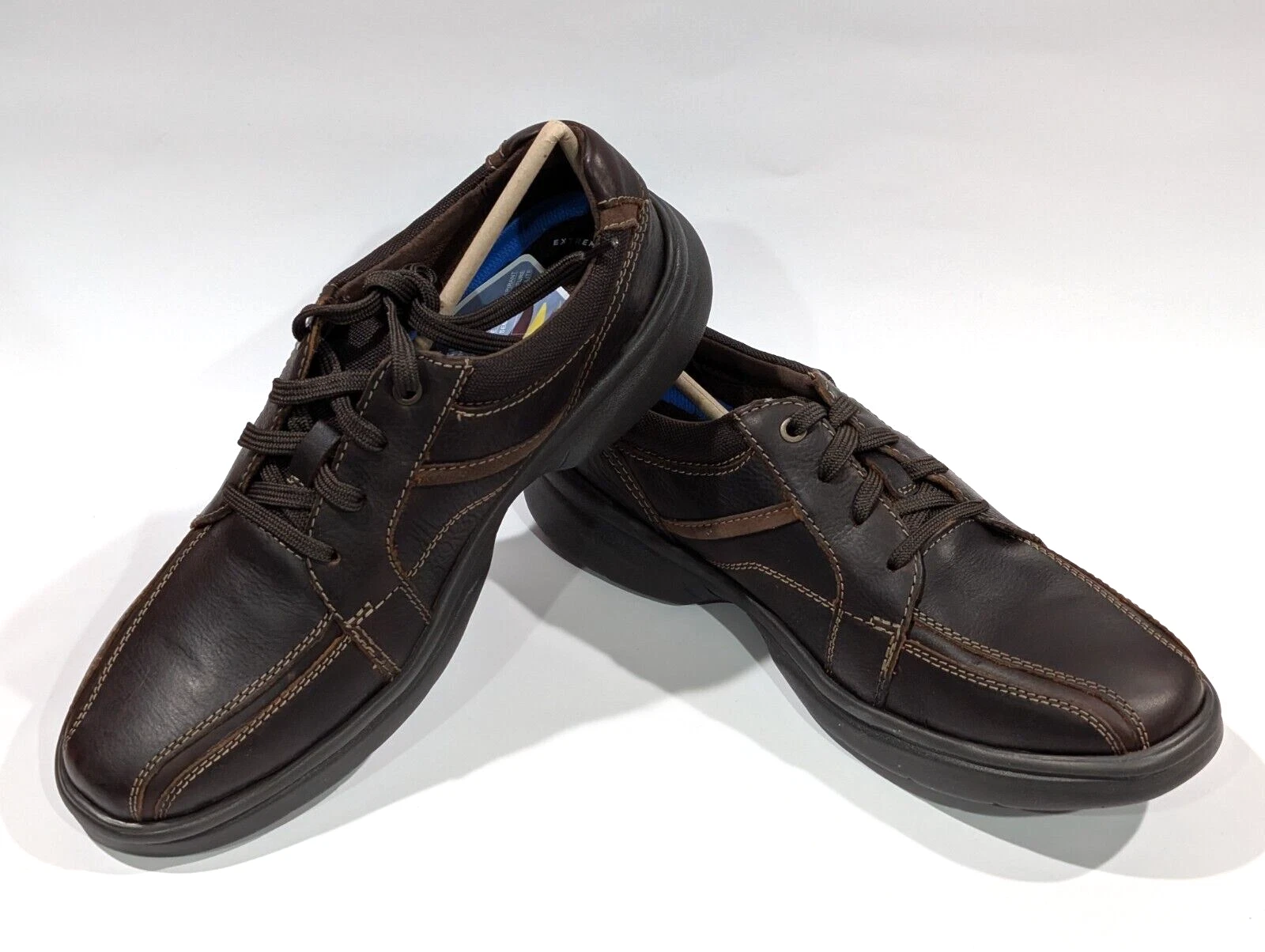 Scarpe Oxford Clarks Bradley Walk da uomo in pelle marrone tumb taglia 9 5 nuove con scatola