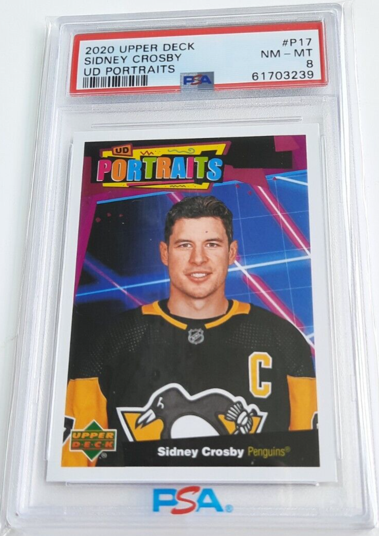 Sidney Crosby 2020 Upper Deck UD Portraits P17 PSA 8 NMMT Penguins