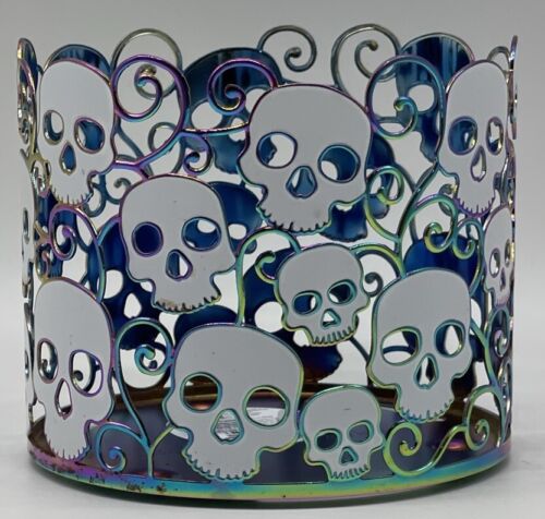 Bath & Body Works Holographic Skulls Spooky Halloween Candle Holder - Picture 1 of 6