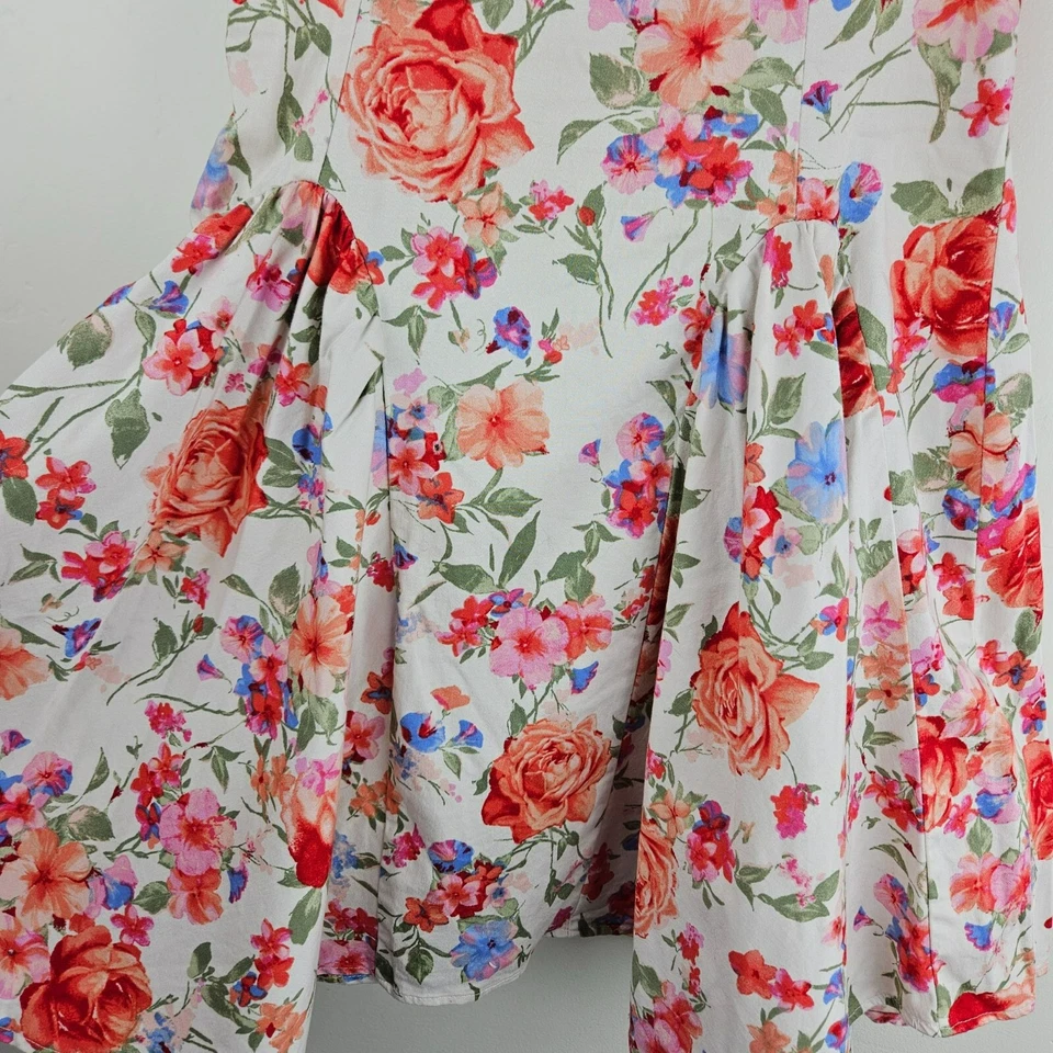 Vestido Floral MYSTIC Cottagecore Algodón Verano Solero Mujer M Hasta la Rodilla Foto 3 de 4