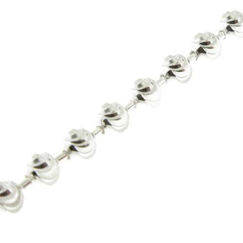 Collar o pulsera de cadena con cuentas de luna corte diamante 925 de plata esterlina .925 Italia - Imagen 3 de 6