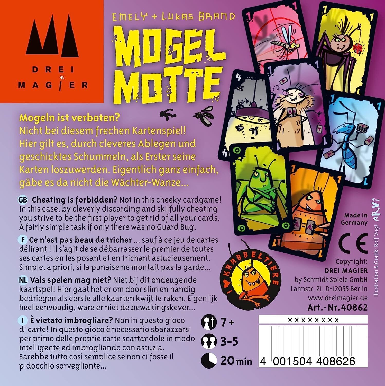 Thumbnail - Schmidt Spiele 40862 Mogel Motte Drei Magier Kartenspiel Familienspiel