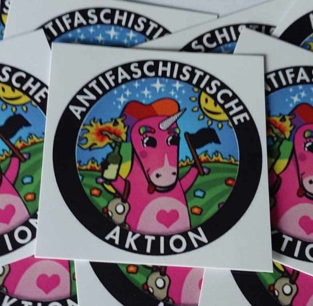 10 x Antifa Einhorn Aufkleber 5 x 5 cm