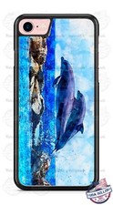Funda protectora para teléfono Two Dolphins Jumping Art Work para iPhone Samsung LG Google