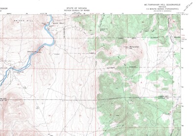 McTarnahan Hill, Nevada 1968 Vintage USGS Topo Map 7.5 Quadrangle Topographic