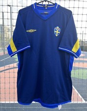 Sweden National Team away dual football shirt 03/04 EURO 2004 Umbro Size L