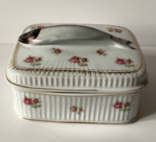Antique Porcelain Sardine Box Dish With Lid.