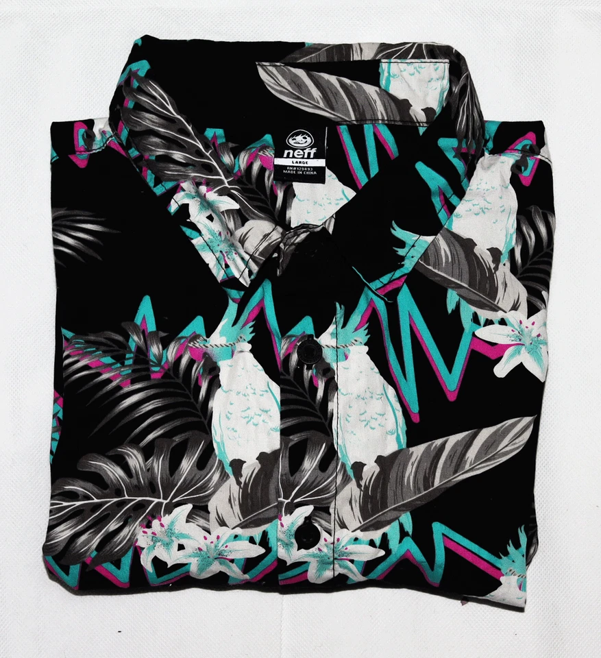 Camisa Neff Hombre Manga Corta Botón Delantero Talla Grande Foto 4 de 4