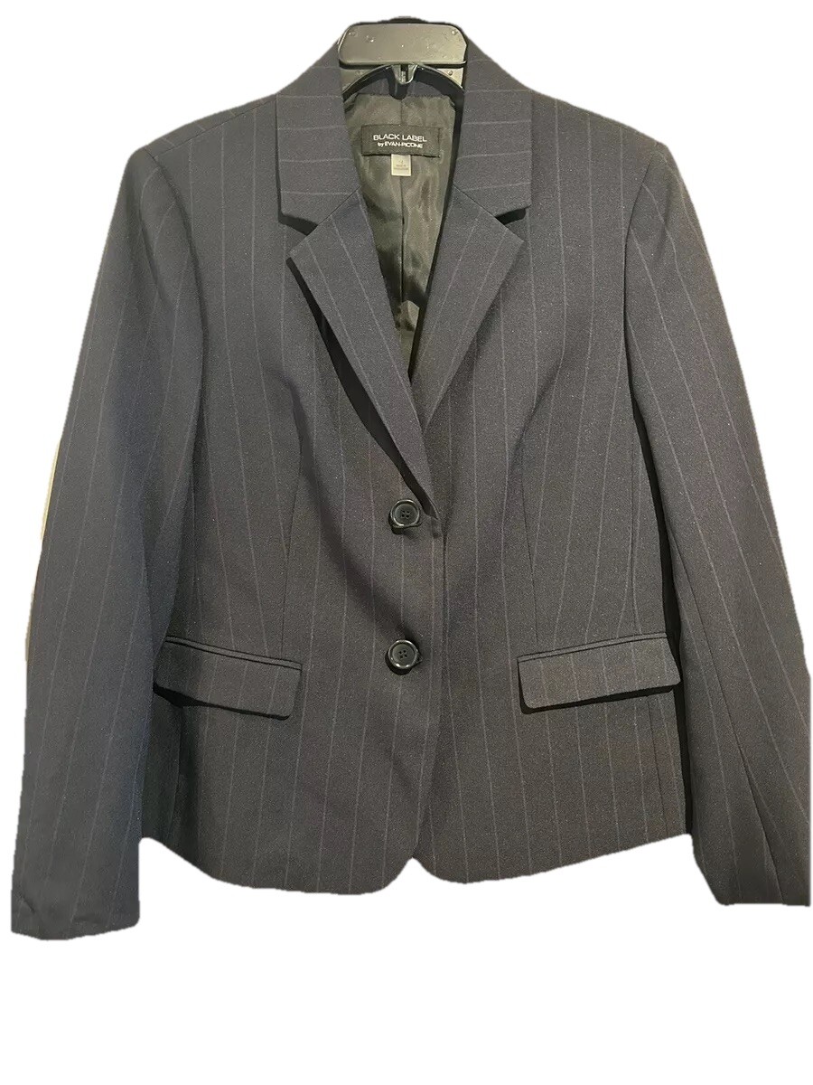 【PORTERNA】Pika Thomas Blazer Evan Picone Blazer Sz 14 Black Plum Pin Stripe NWT $74 | eBay