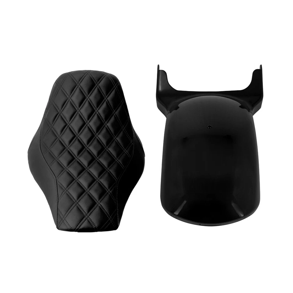 Driver Seat W/ LED Rear Short Fender For Harley Softail Rocker FXCW FXCWC 08-17 - Image 2 of 4