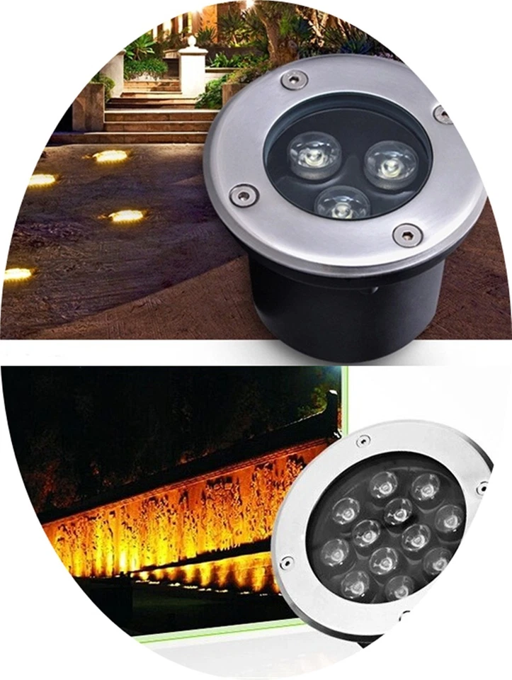 Lâmpada LED subterrânea para área externa jardim caminho paisagem IP68 DC 12V - Imagem 2 de 4