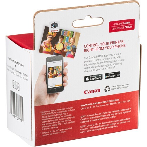 Original Canon 275/276 Black TriColor PG-275 CL-276 Ink Cartridges Value Pack - Picture 3 of 5