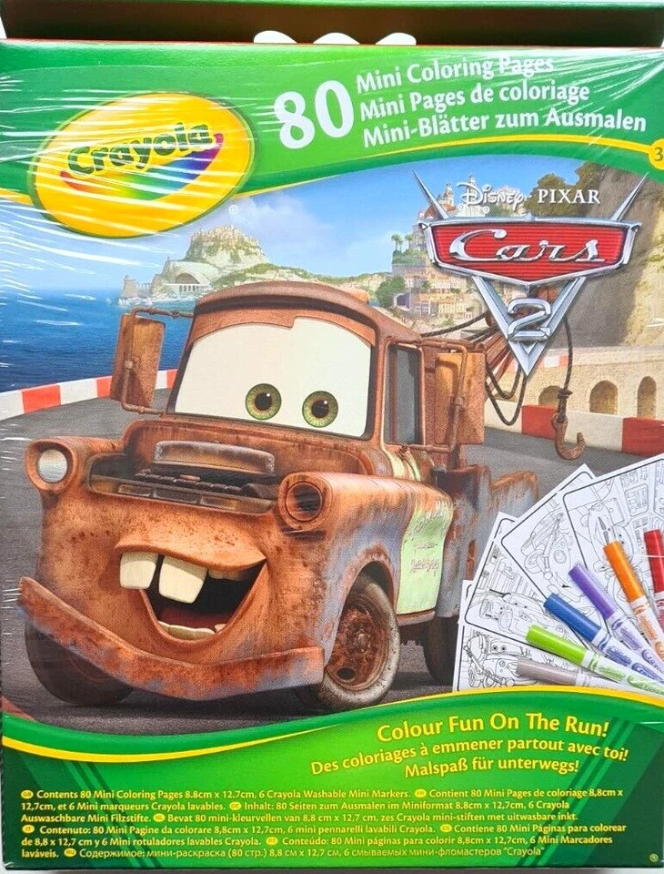 Crayola Cars 2 Ausmalbilder, Mini Blätter Block, 80 Blätter Disney Pixar NEU/OVP