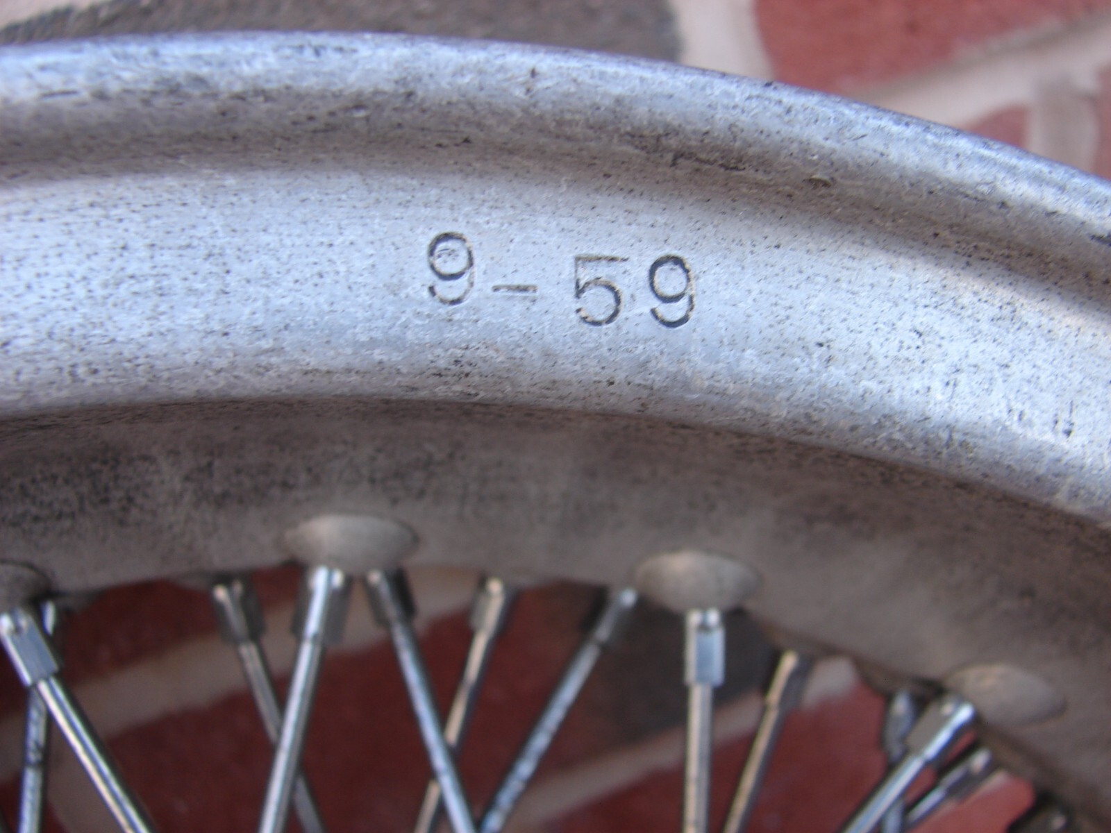 1959 FERRARI 250 GT CALIFORNIA SPYDER BORRANI 16X5.5 WHEEL RW 3526 DATED 9-59