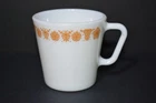 Vintage Pyrex Butterfly Gold Pattern D Handle Mug 1410 White Glass