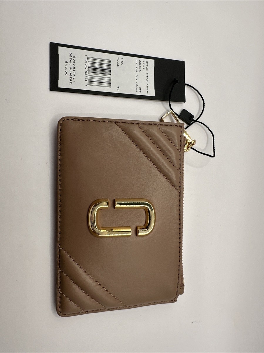 Marc Jacobs Small Zip Leather Wallet In Dusty Beige NWT | eBay