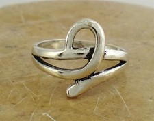 UNIQUE .925 STERLING SILVER WIDE SWIRL RING size 9 style r1908