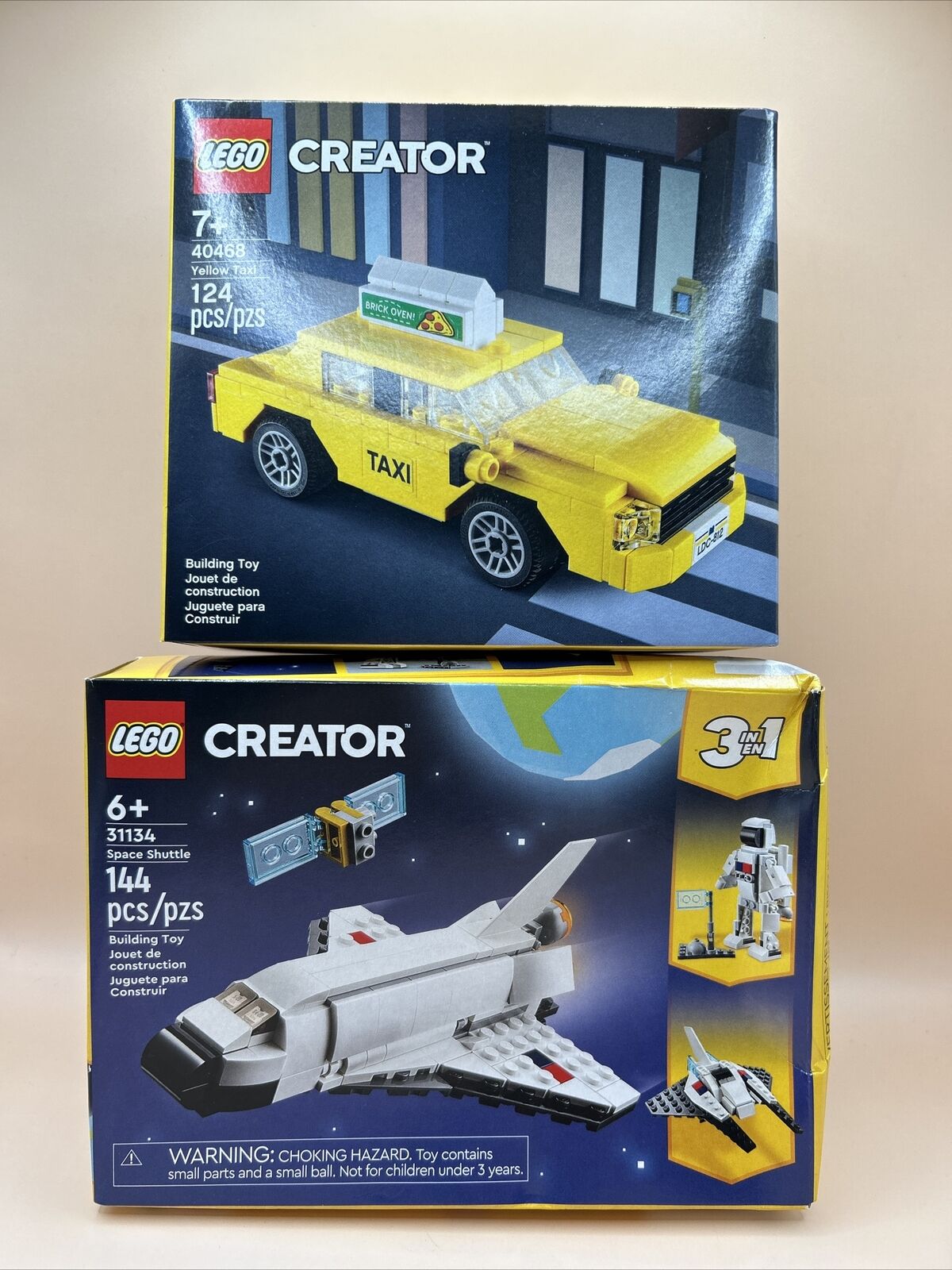 LEGO CREATOR Custom Set Of 2: : SPACE SHUTTLE (31134) + Yellow Taxi (40468) New
