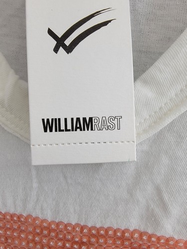 William Rast Viva Sequined Pump Up The Volume Top Women's L White Short Sleeve - Picture 16 of 17