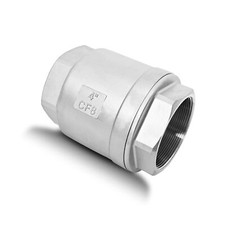 4" NPT Stainless Steel Spring Check Valve, WOG1000 NPT Thread unleaded In-Lin...