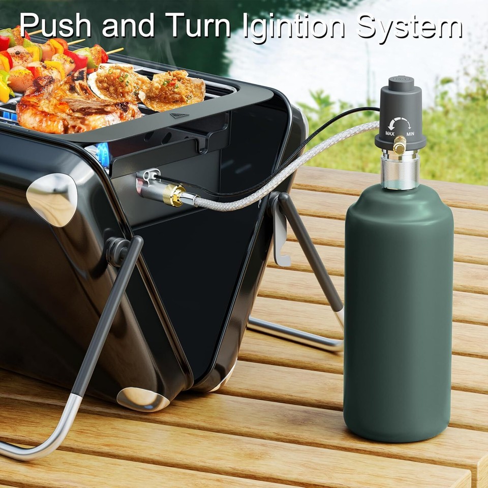 Portable Propane Gas Grill, Compact Suitcase Design, Great for Outdoors