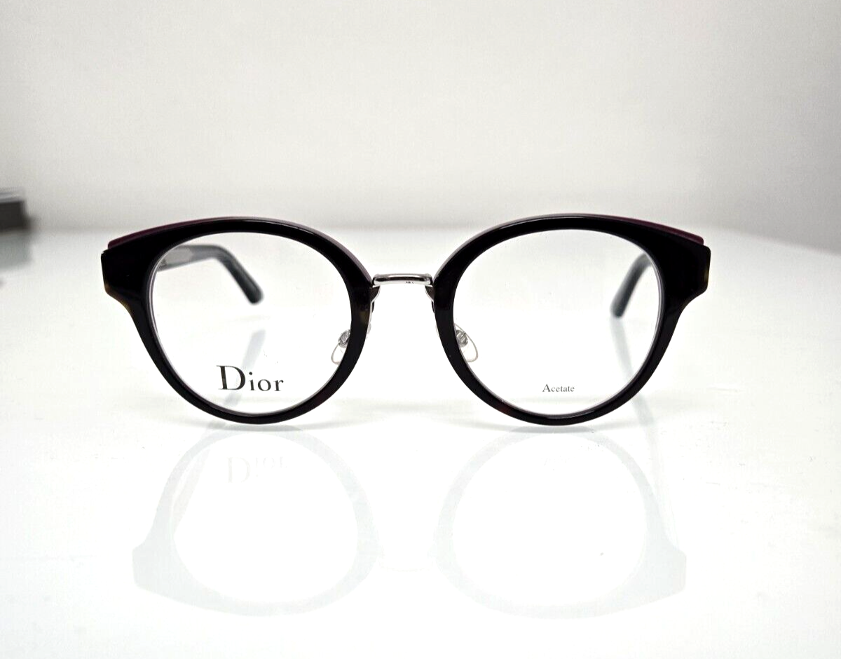 CHRISTIAN DIOR MONTAIGNE N7 Italy Black- Purple Eyeglasses Frame