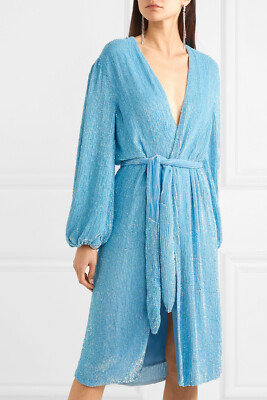 Retrofete Blue Audrey Sequin Wrap Dress (Large) | eBay Retrofete Blue Audrey Sequin Wrap Dress (Large) | eBay