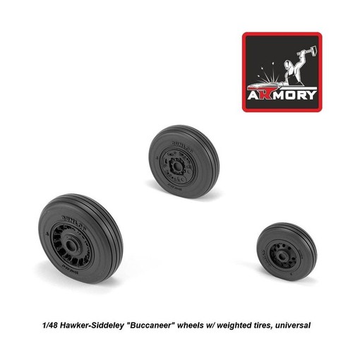 Armory AR AW48409 Scale 1:48 Hawker-Siddeley Buccaneer wheels w/ weighted tires - Picture 5 of 24