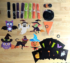 Halloween Happy Birthday Banner Decorations Hanging Pom Poms, Spirals