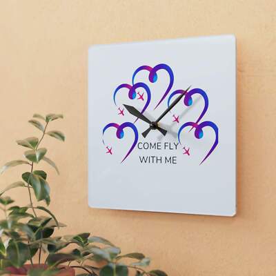 Hanging Wall Clock - Come Fly With Me - Heart Design Decor