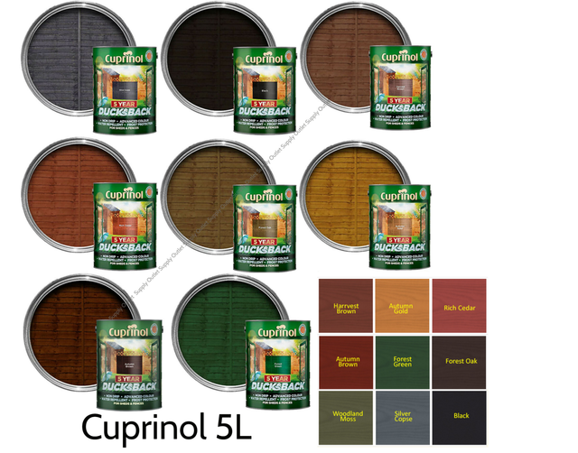 Cuprinol 5 Year Ducksback Shed and Fence Paint 5L Autumn Brown for