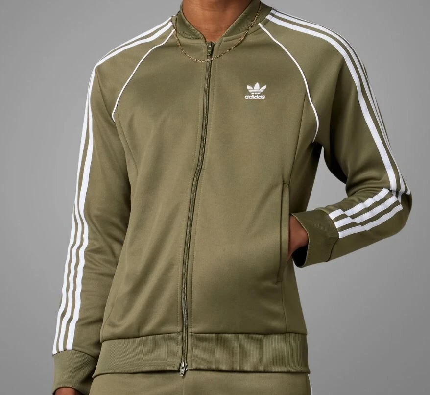Adidas olive sales track jacket