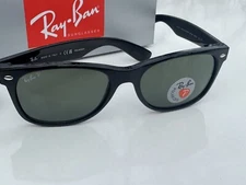 NEW Ray-Ban RB2132 NEW WAYFARER 901/58 3P Polarized G-15 Green 55mm Sunglasses