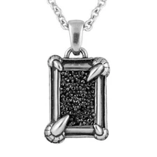 Dragon Necklace Dragon Claw Pendant w. Black Cubic Zirconia Jewelry By Controse